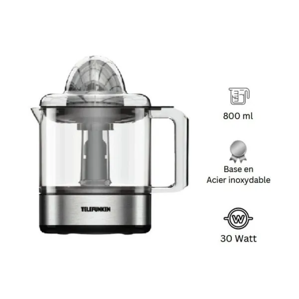 Telefunken Presse Orange corps en acier inoxydable 800ml