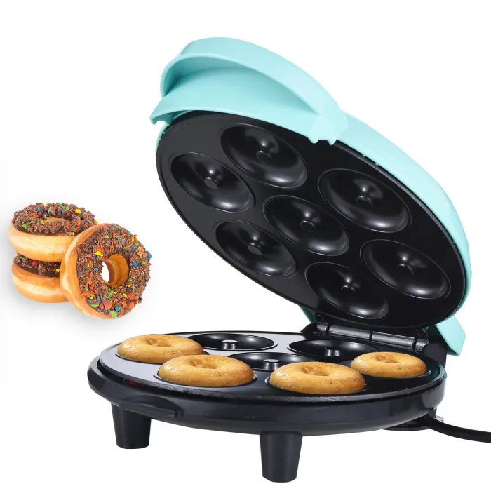 Mini machine à donuts pour faire 7 beignets 700W cyan