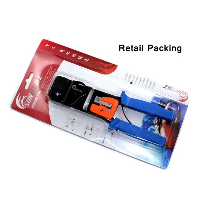 Pince Professionnel à sertir RJ45 RJ11 Outil de sertissage de bornes connecteurs à passage régulier