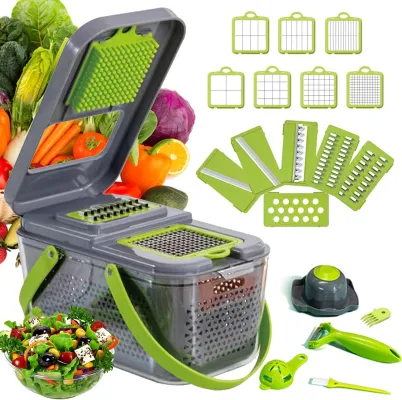 22 pièces Hachoir à Légumes, Hachoir Alimentaire Multifonctionnel