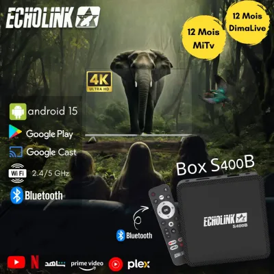 Echolink s400b Tv box android + 2 abonnement
