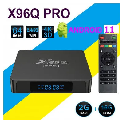 TV Box X96Q pro Android 11 Allwinner H313 Quad Core, 2Gb Ram 16Gb ROM