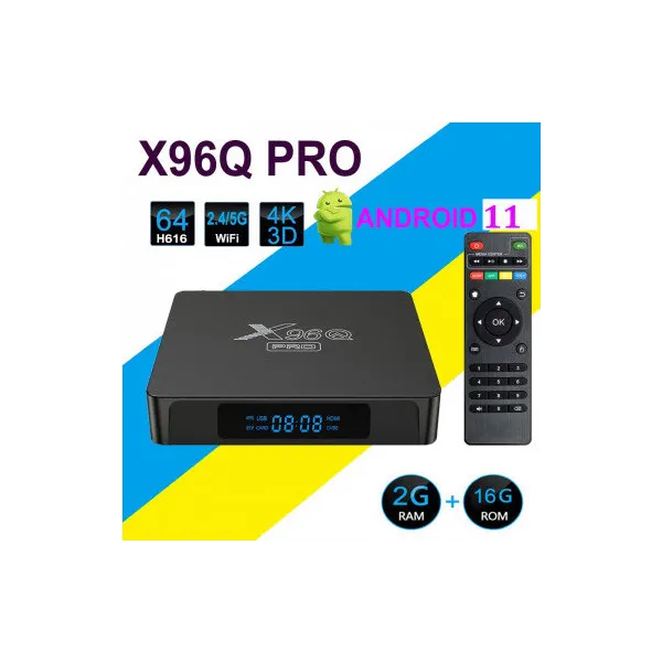 TV Box X96Q pro Android 11 Allwinner H313 Quad Core, 2Gb Ram 16Gb ROM
