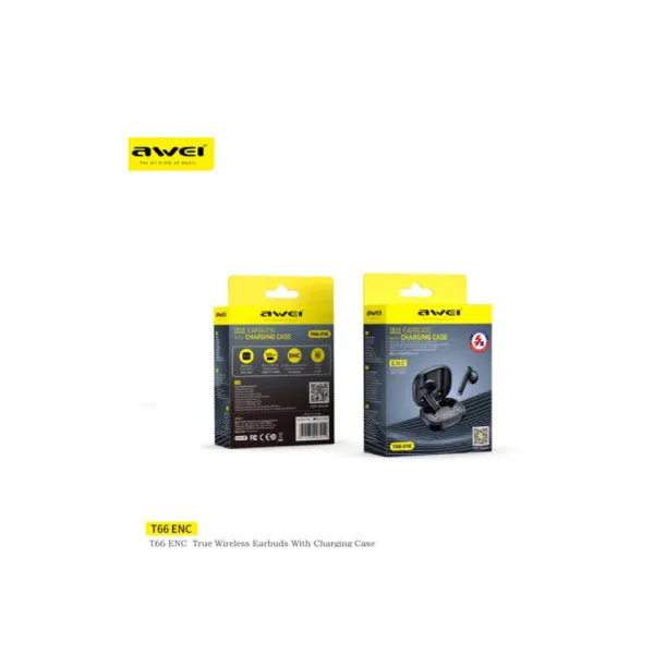 Awei – écouteurs Bluetooth 5.3 TWS T66 - Noir
