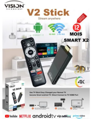 Vision v2 stick 2gb ram 16gb rom android 11 + abonnement 12 Mois